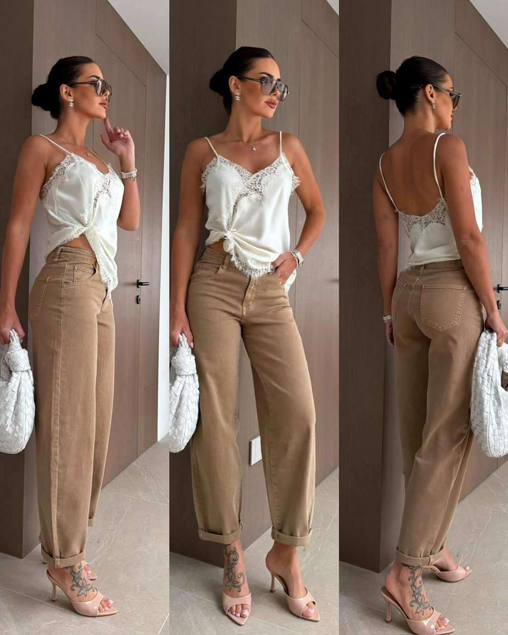 JEANS ABULLONADOS RIVELLE COLOR CARAMELO