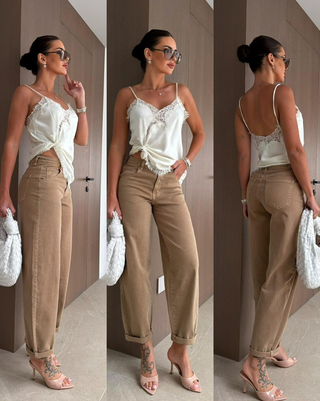 JEANS ABULLONADOS RIVELLE COLOR CARAMELO