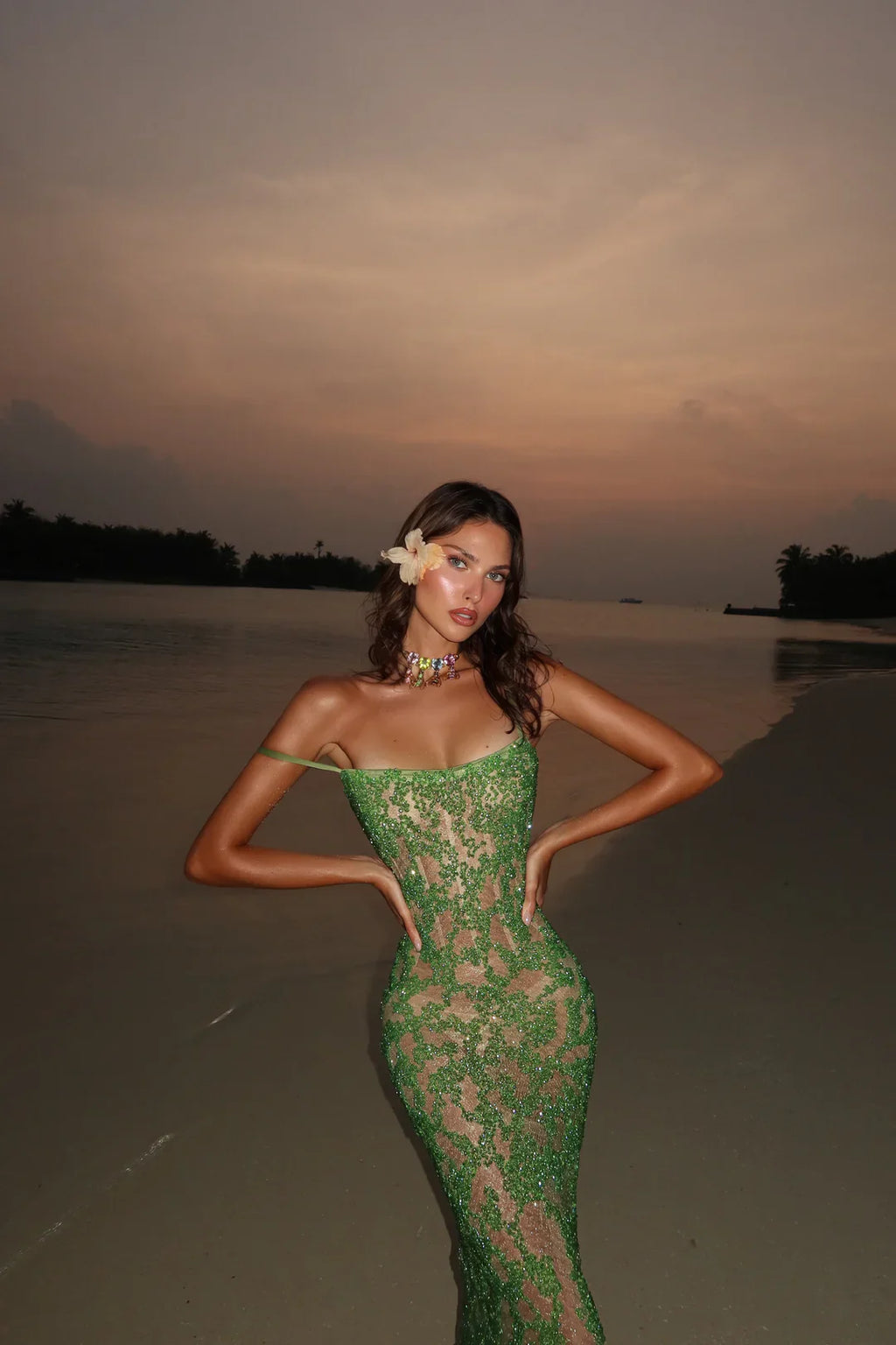 BEAD FREQUENCY LONG DRESS