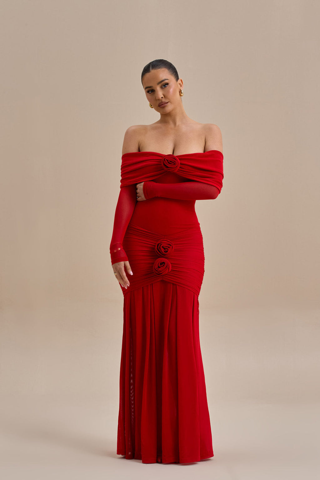 vestido largo rose