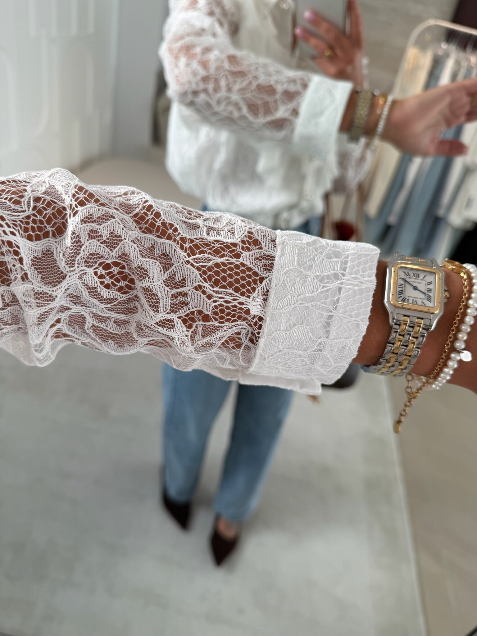 CAMISA MITTE CON PERLAS