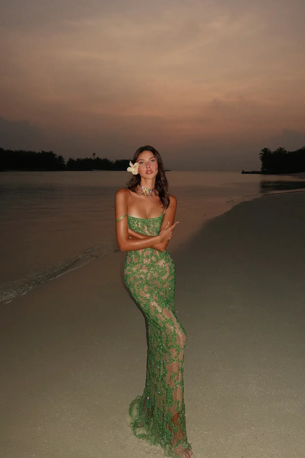 BEAD FREQUENCY LONG DRESS