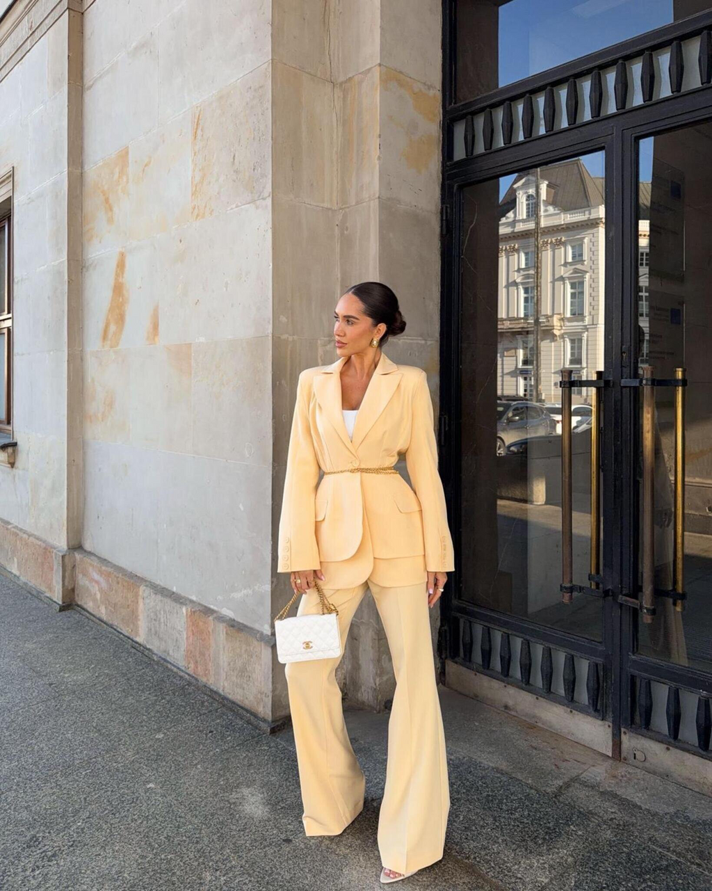 NICOLETTA,BLAZER AMARILLA MANTEQUILLA