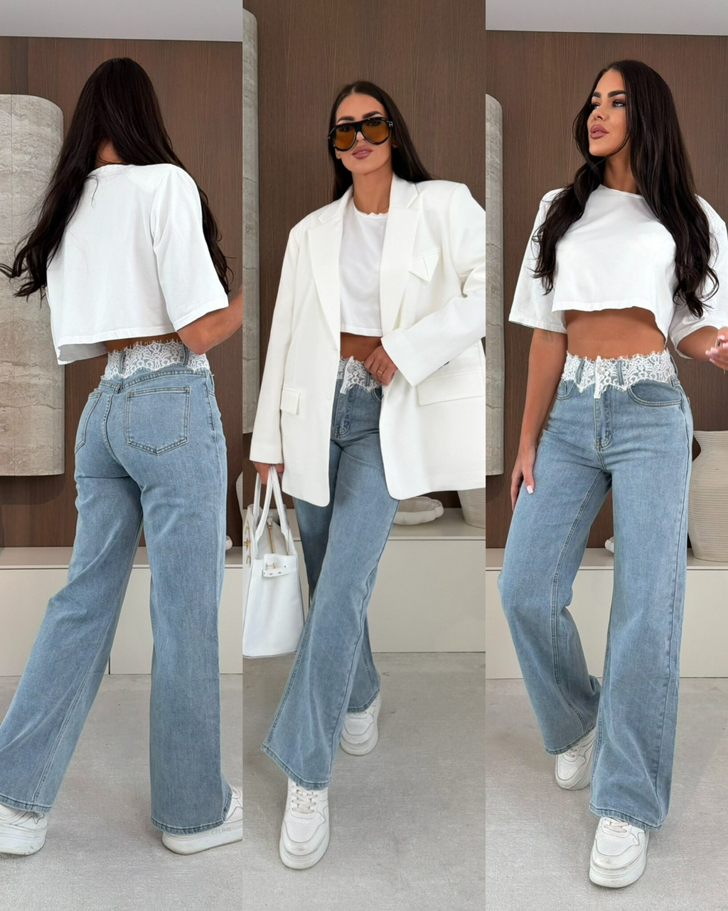 PANTALÓN MAINE JEANS CON ENCAJE
