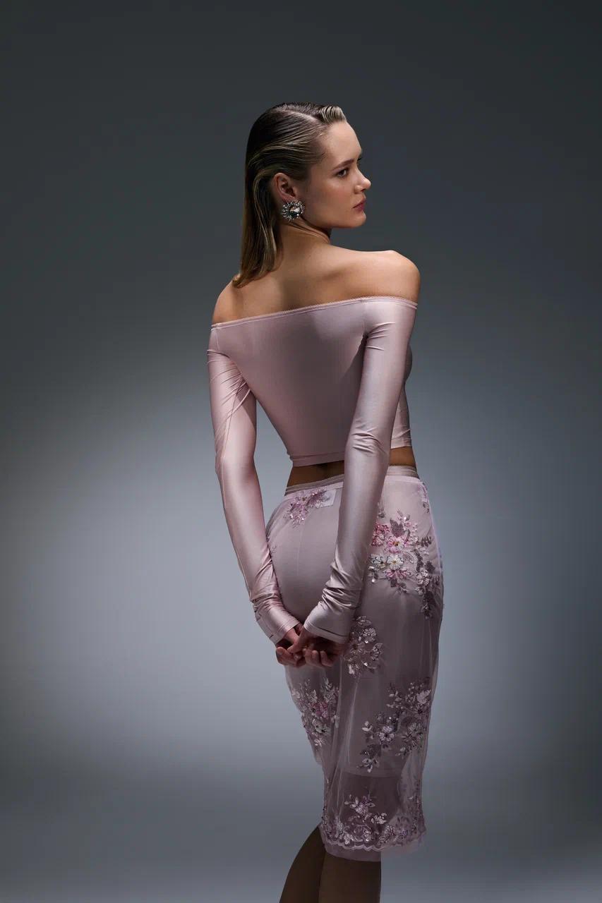 FALDA DE LENCERÍA ROSA PURE