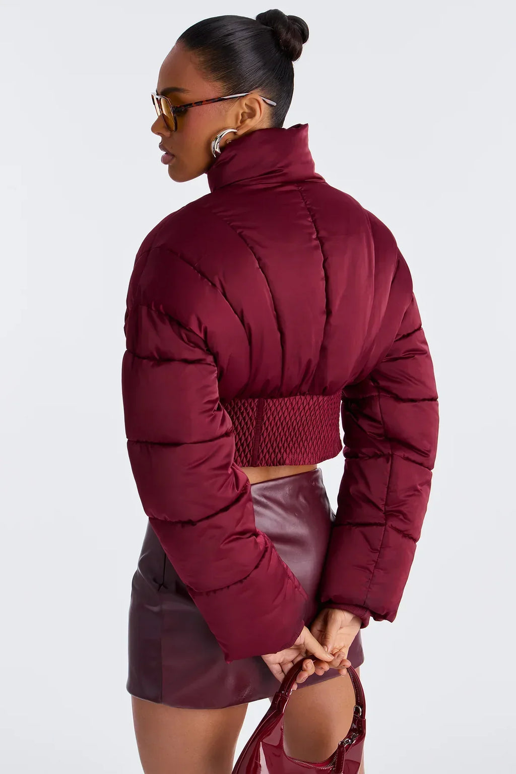 Chaqueta Puffer Corta con Cintura Corset