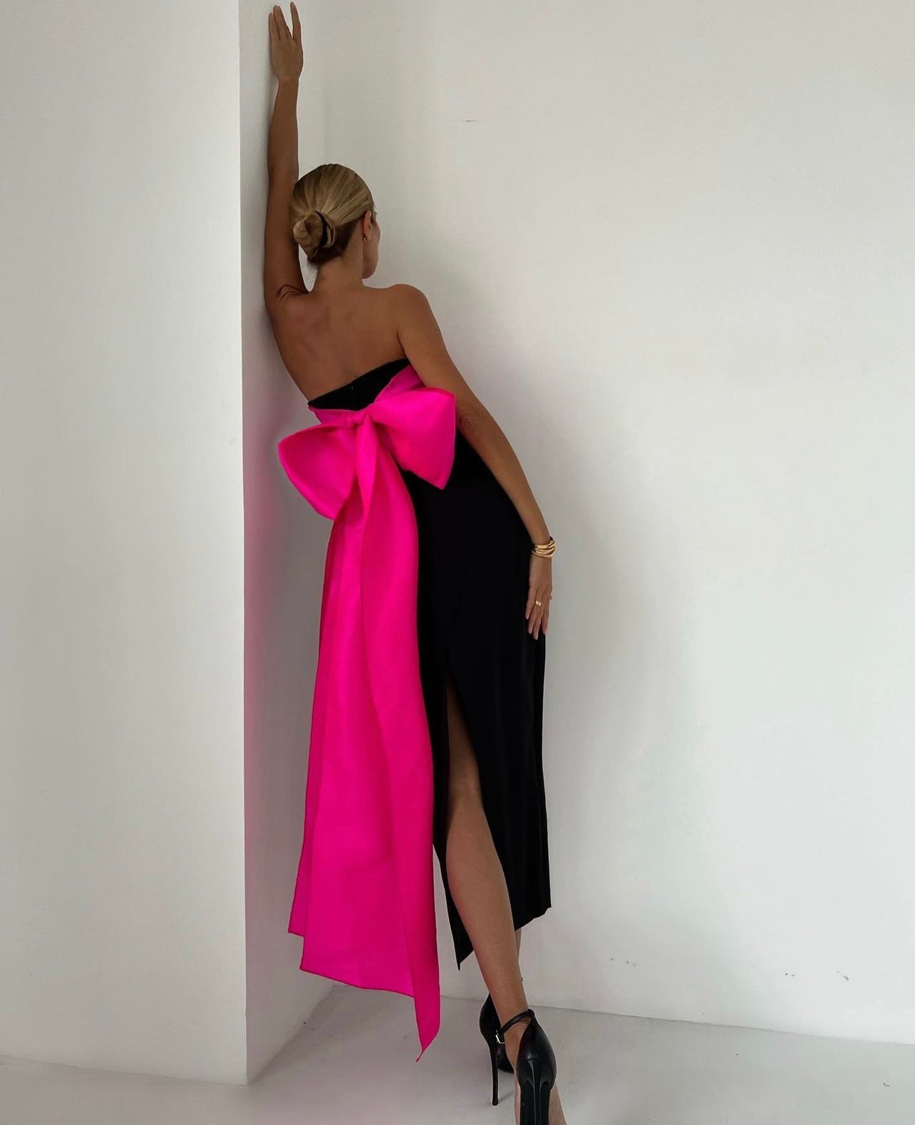 vestido largo lazo