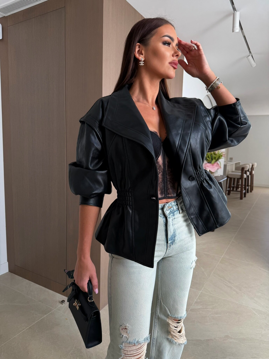 CHAQUETA PARSI DE PIEL ECOLÓGICA