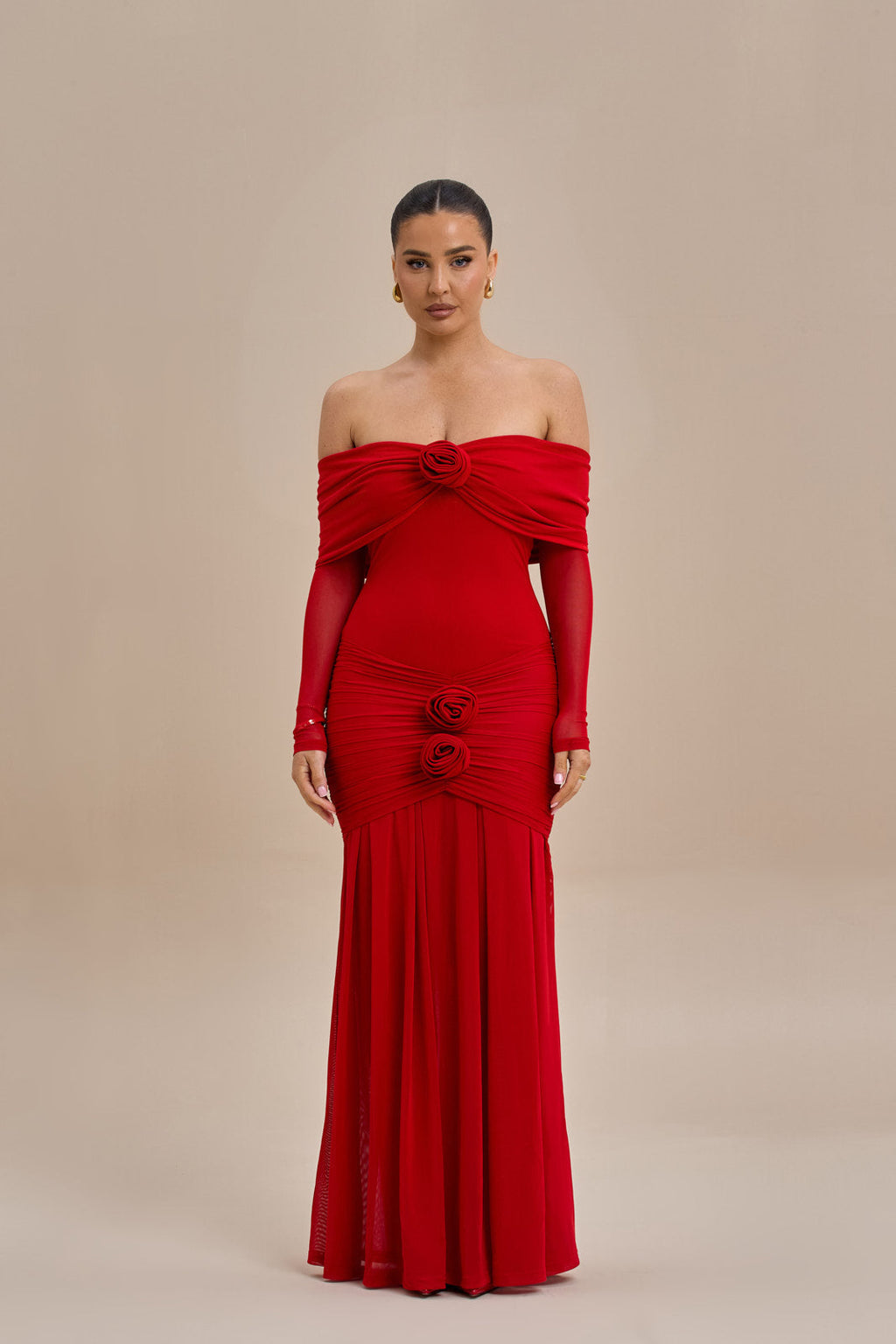 vestido largo rose