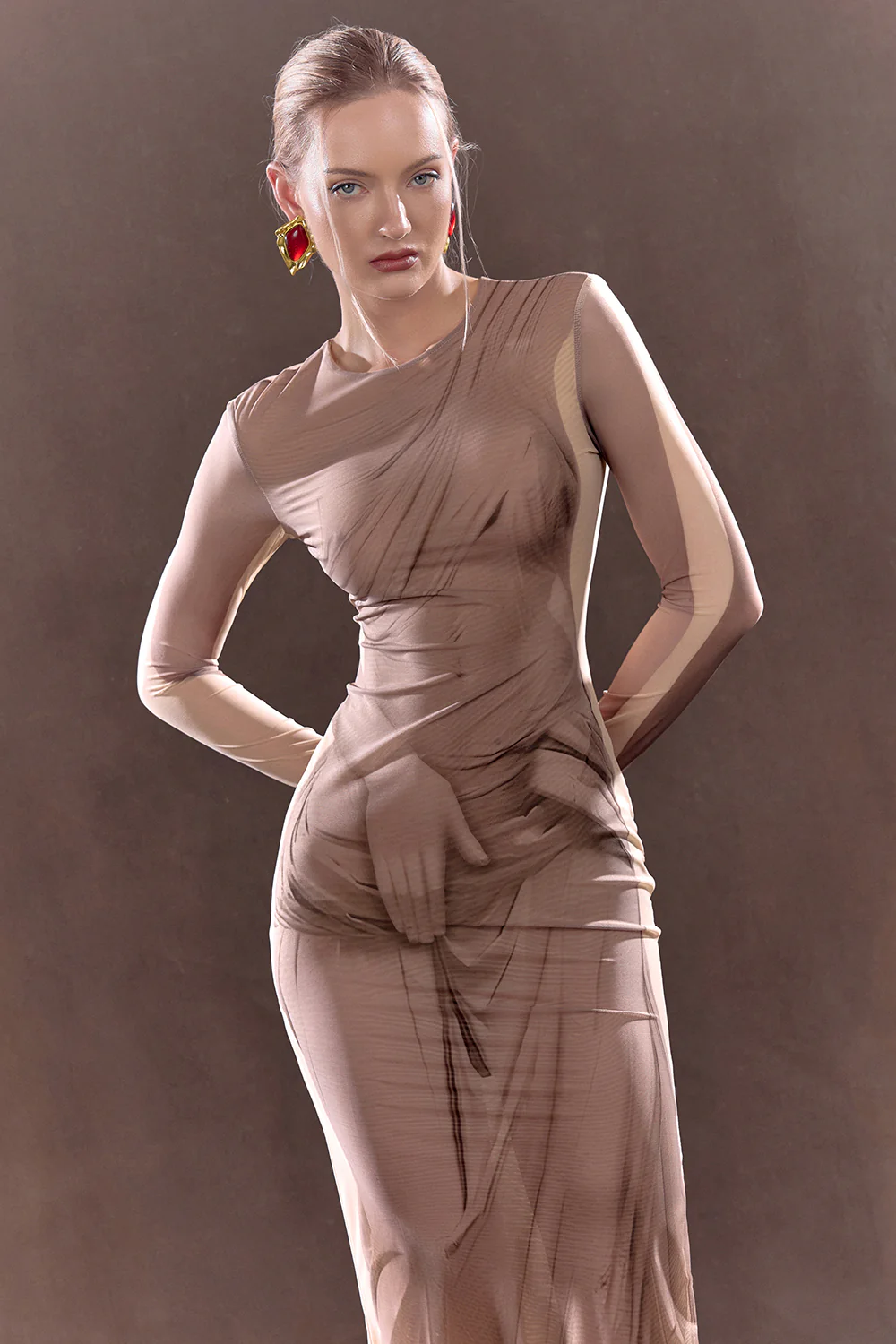 Vestido midi efecto