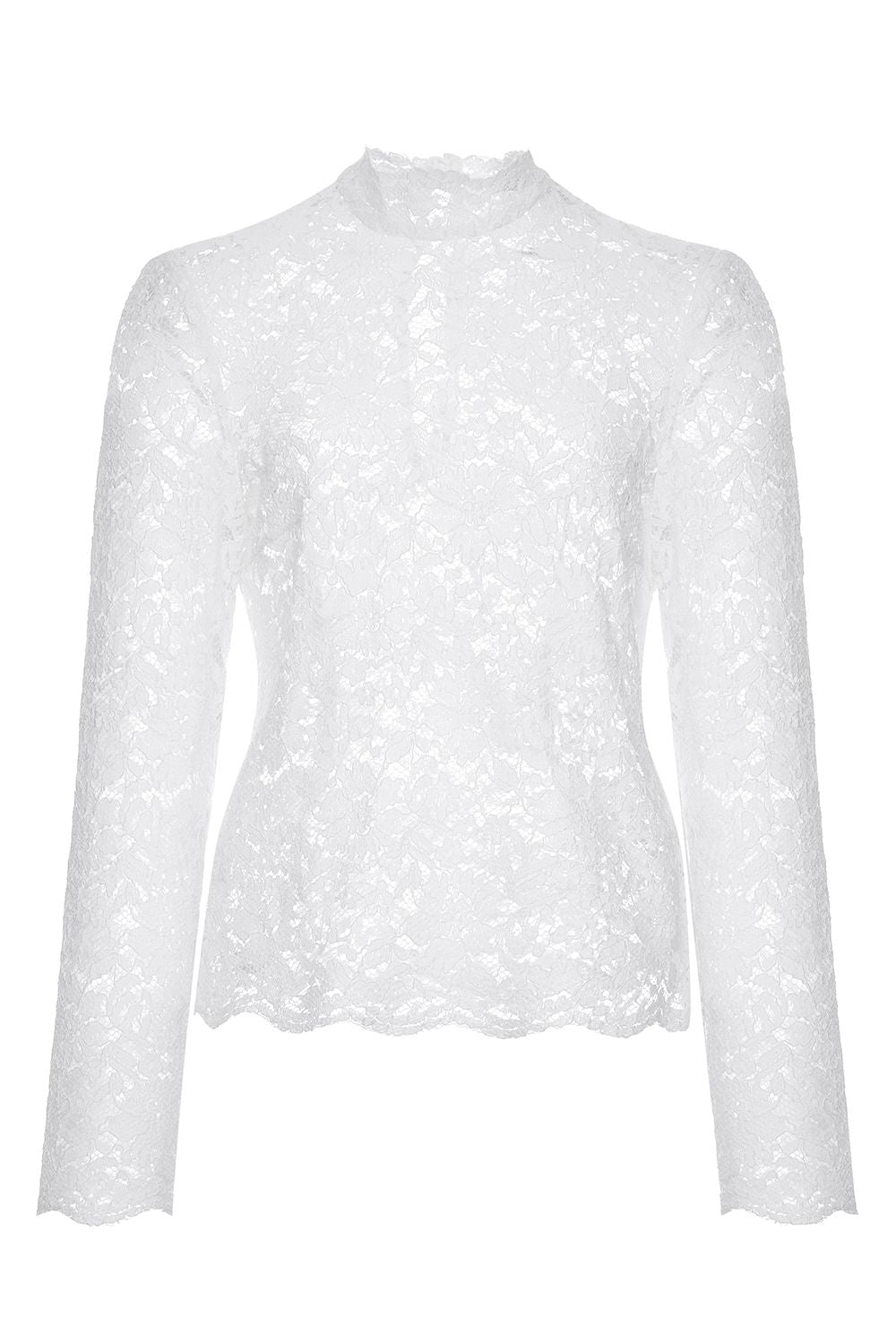 Blusa de encaje con cuello alto