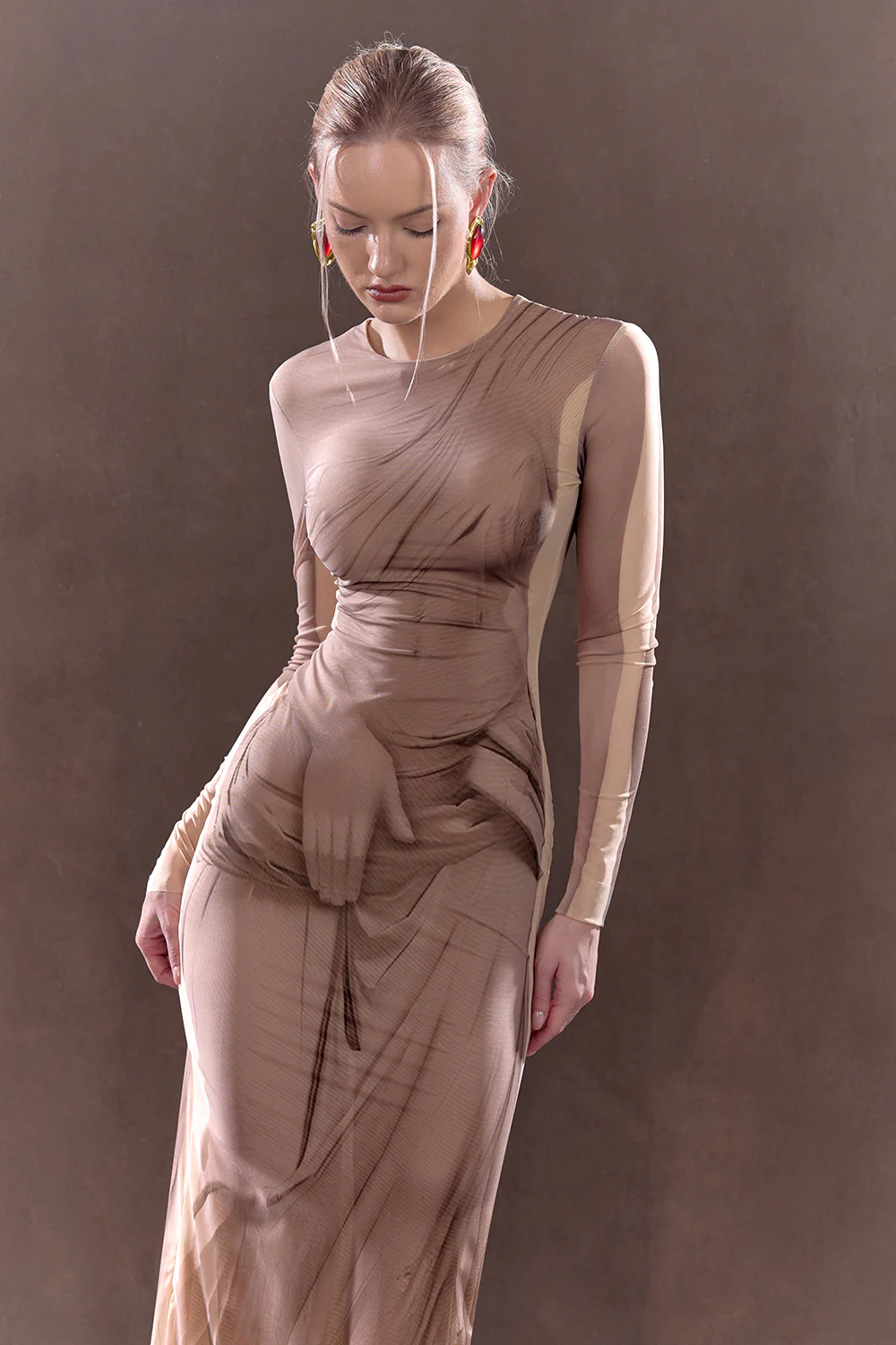 Vestido midi efecto