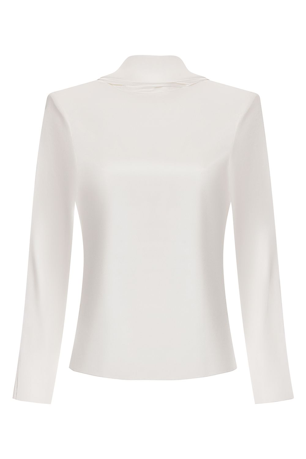 Blusa de satén con espalda abierta y drapeado.