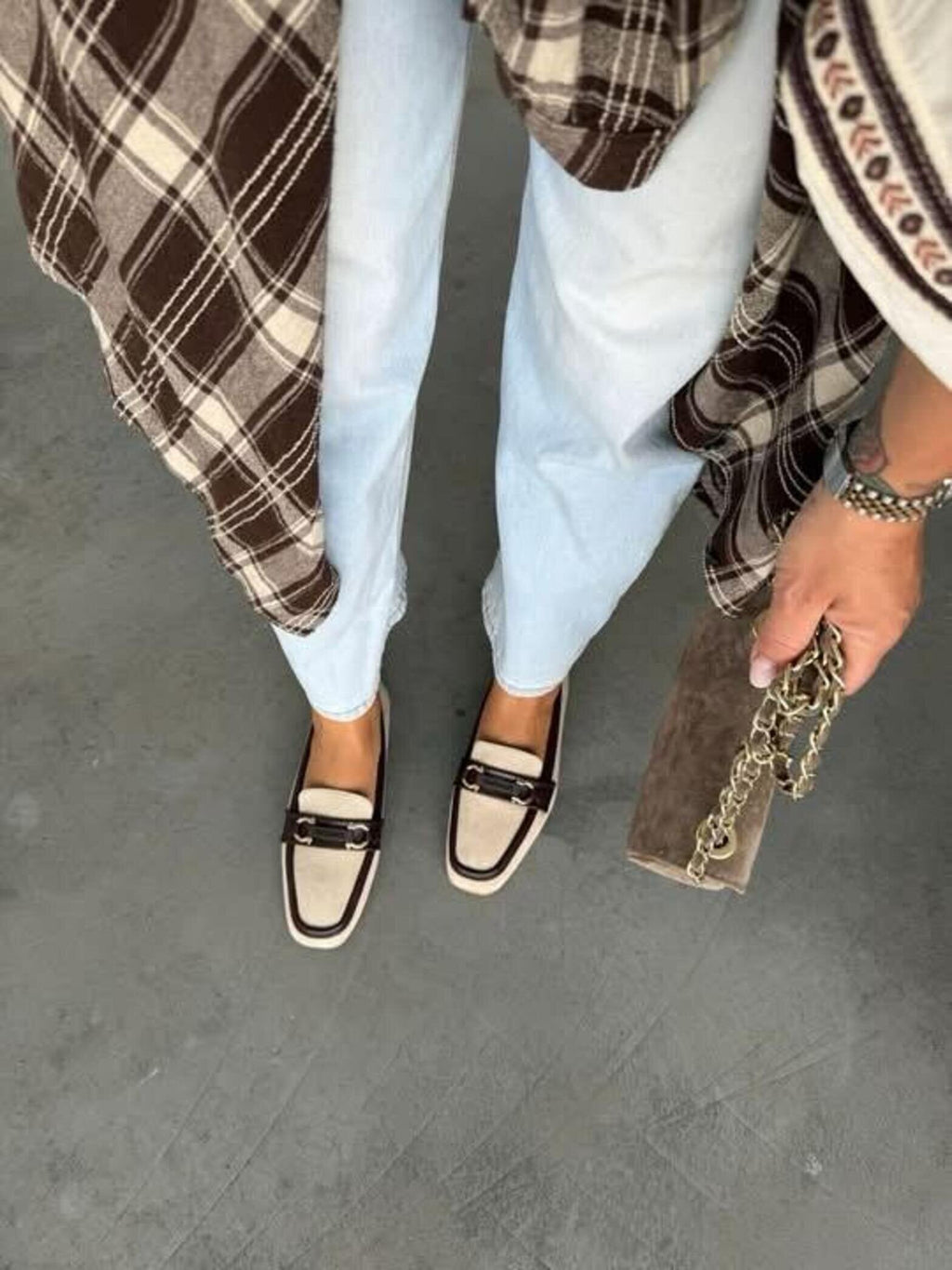 Moccasins Nino beige-chocolate