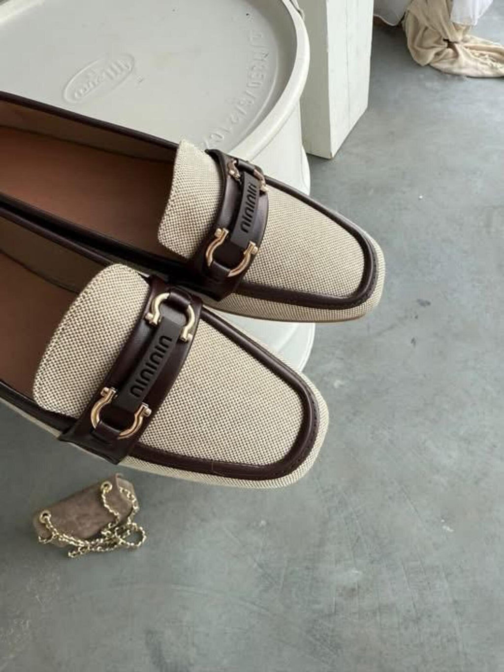 Moccasins Nino beige-chocolate