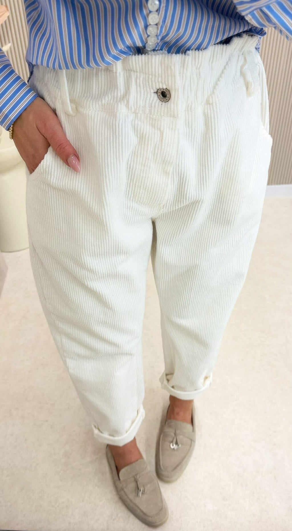 Pantalon Pana Luvie blanca