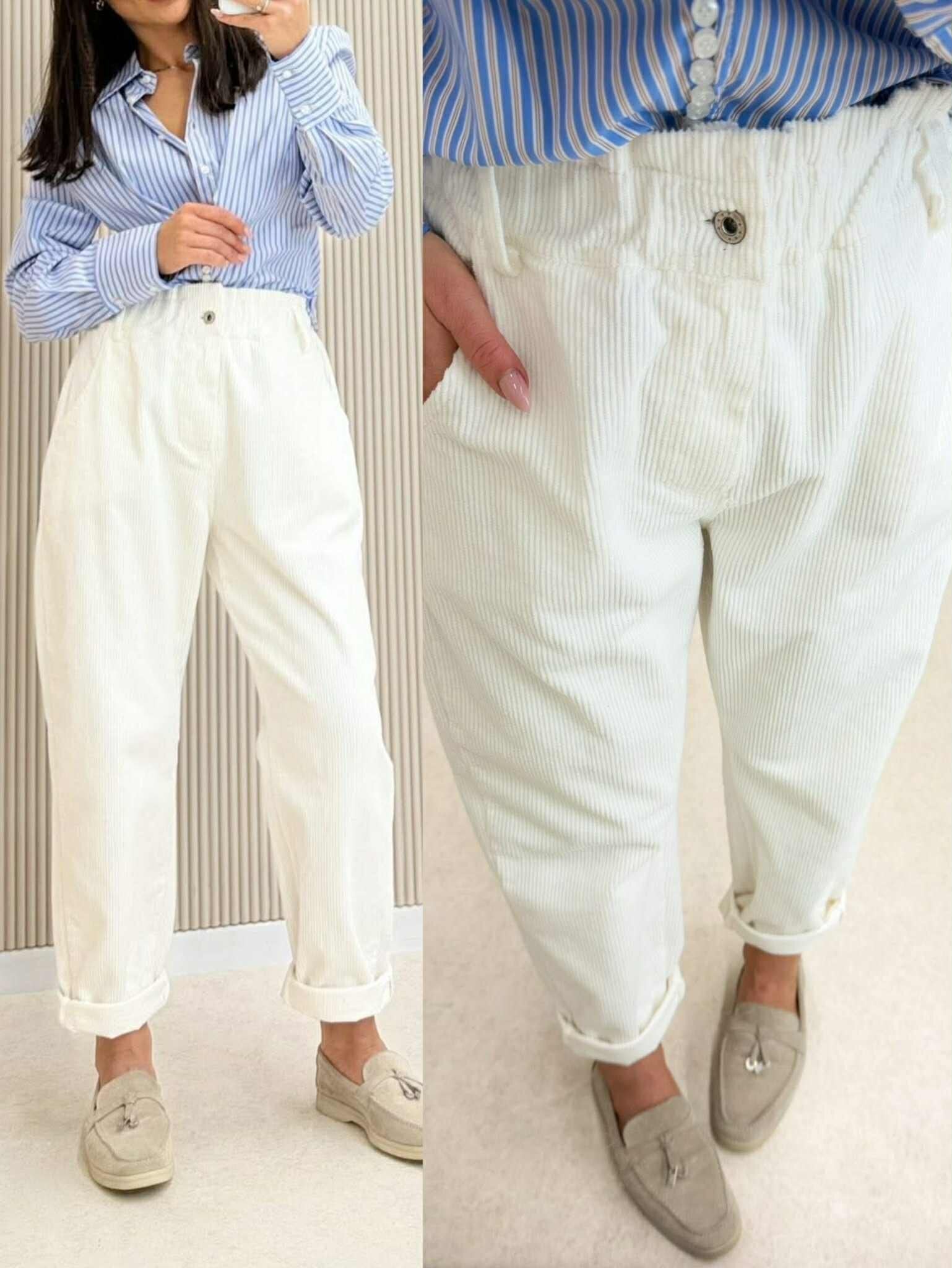 Pantalon Pana Luvie blanca